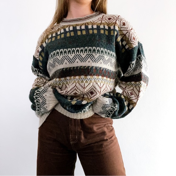 JARGON Vintage 90s Knit Cosby Sweater • Size L • Made in Korea - Picture 9 of 9